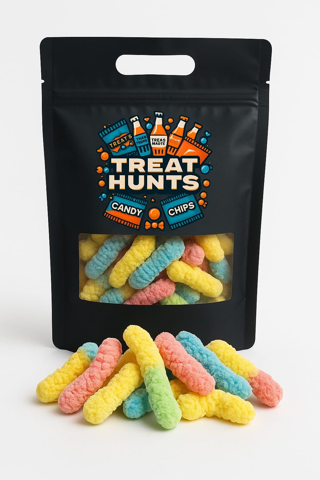 Treathunts 2 Freeze Dried Worms β Knapperige Candy Worms bij Treathunts